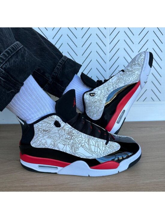 ⭐Rare Nike Air Jordan Dub Zero Men\'s Shoes 9.5 Fire Black Red Sneaker 311046-162 main image 5